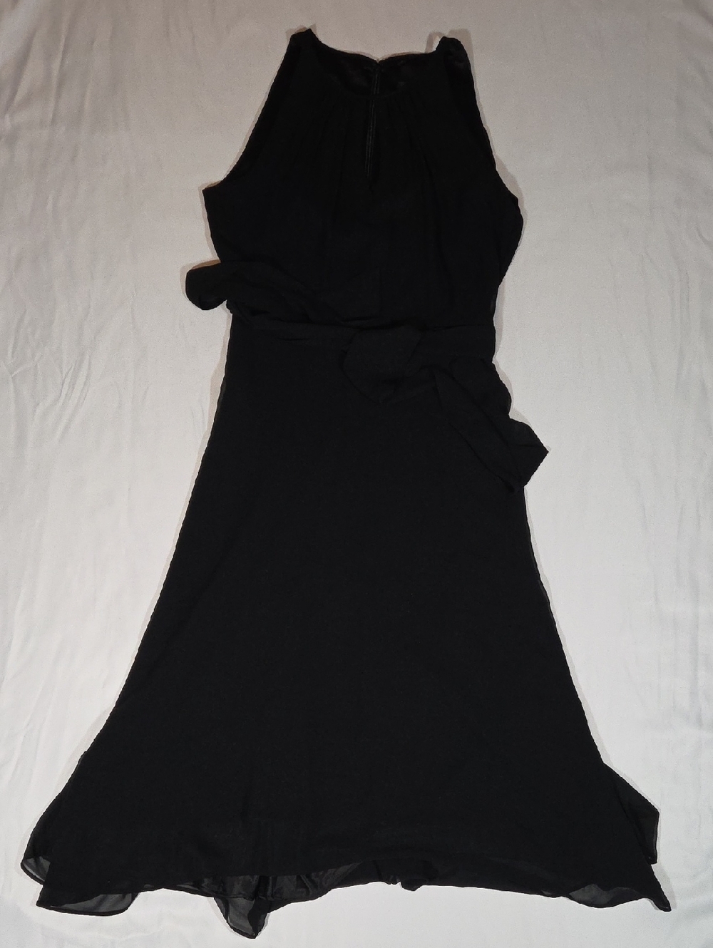 Tahari Arthus S. Levine Petite Sleeveless Fit & Flare Black Belted Dress Size 6P